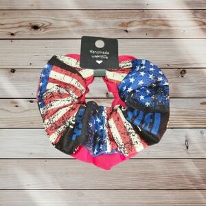 American Flag/Red Scrunchie Set